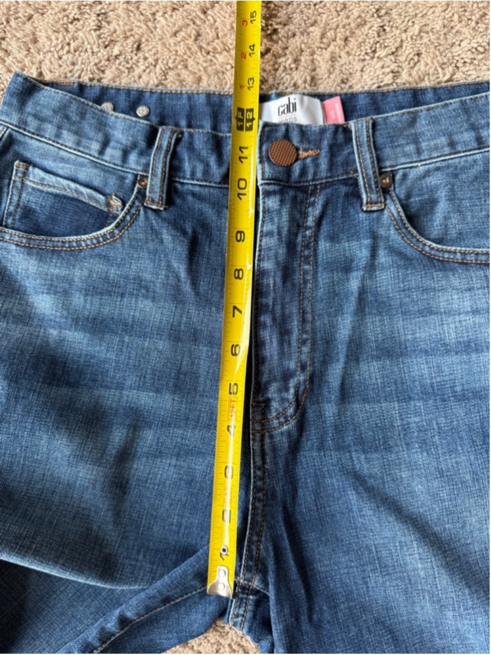 CAbi 5th Avenue High Rise Flare Jeans Size 6 EUC - Picture 7 of 10